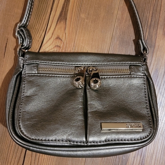 KENNETH COLE REACTION Small Crossbody Bag, Vegan, Metallic Pewter - Picture 5 of 11